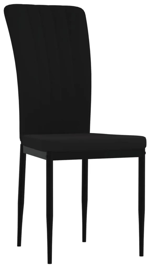 Cadeiras de jantar 4 pcs veludo preto