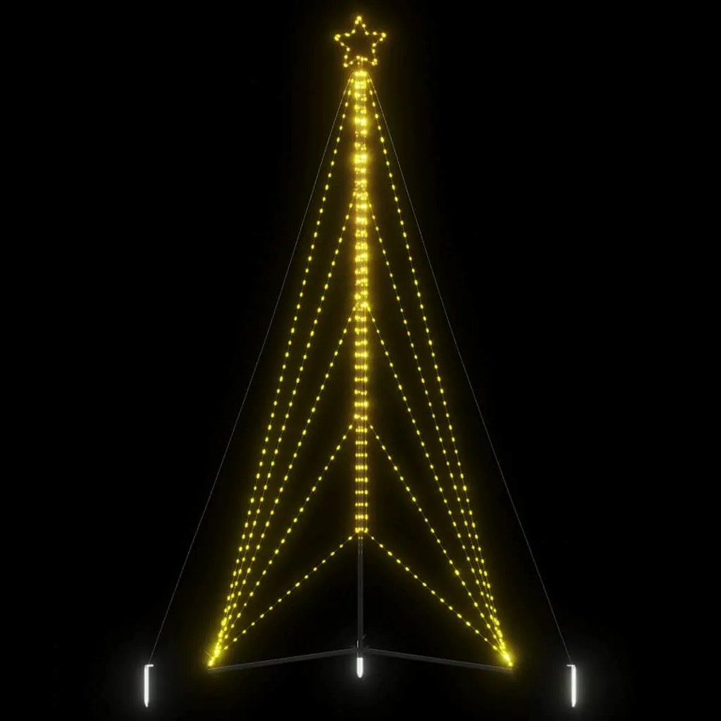 vidaXL LED Árvore de Natal 615 LEDs Branco Quente 404,5 cm