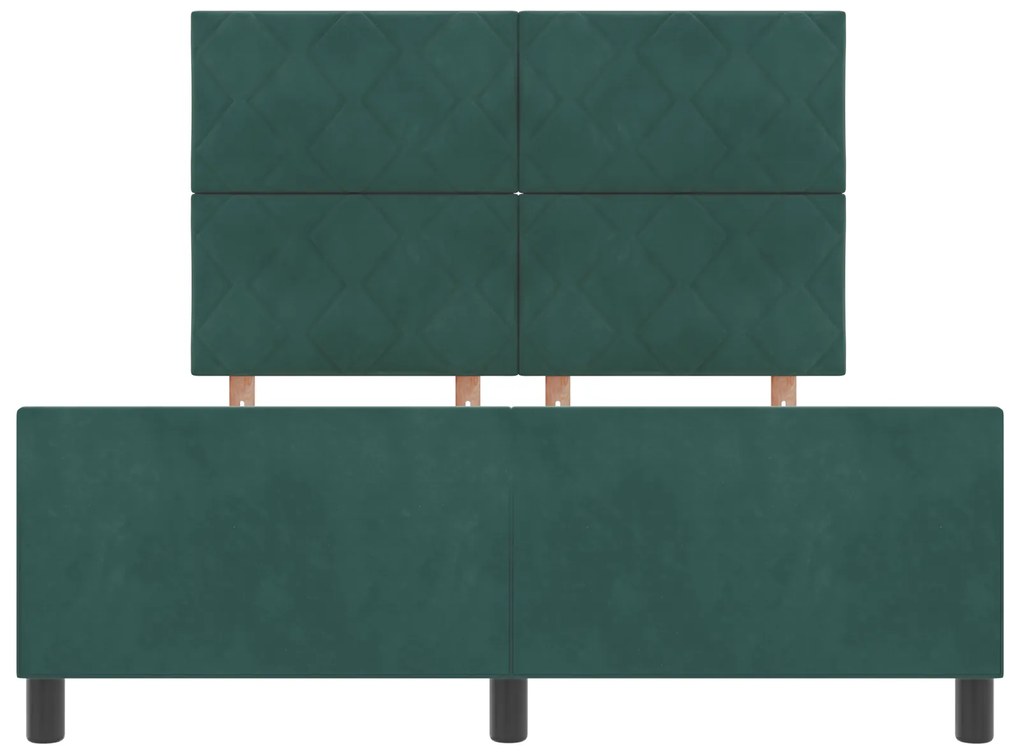 Cama vidaXL Verde Escuro 160x200 cm Veludo