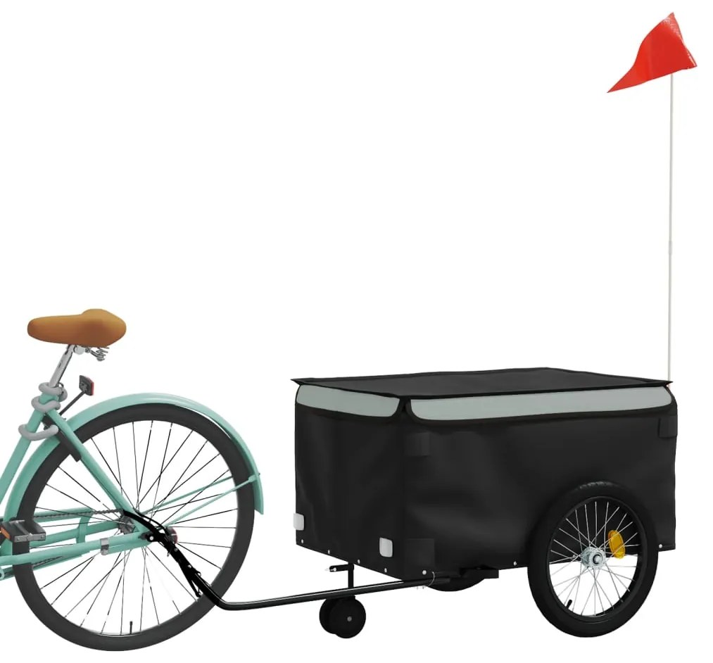 Reboque para bicicleta 45 kg ferro preto e cinza