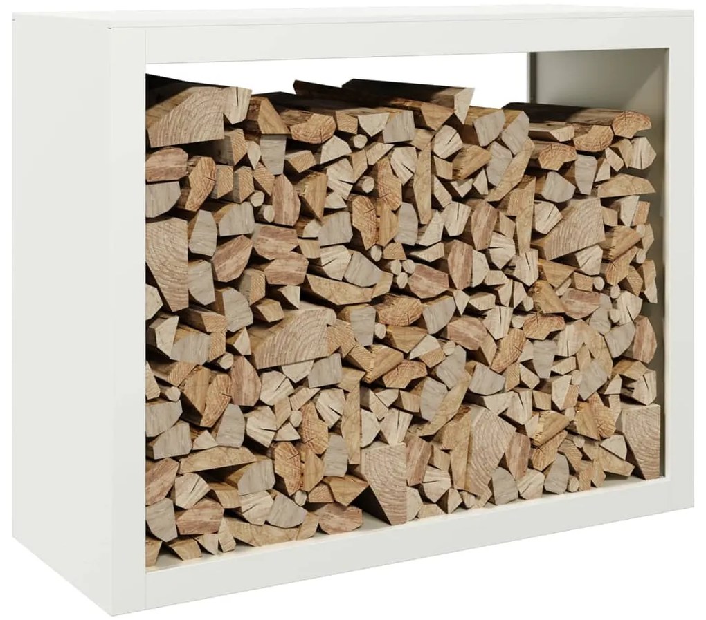 Suporte para lenha 100x40x80 cm aço branco