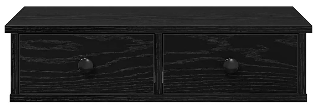 Prateleira parede c/ gavetas 60x28x15 cm deriv. madeira preto