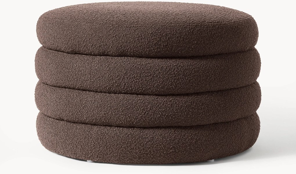 Pufe XL estofado em bouclé com arrumação Alto