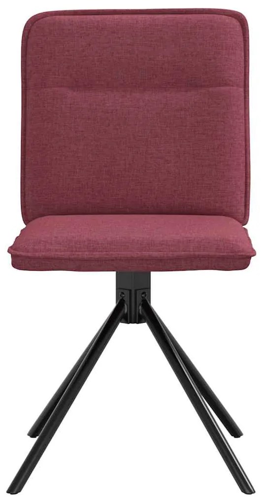 Cadeiras de jantar 2 pcs tecido vermelho tinto