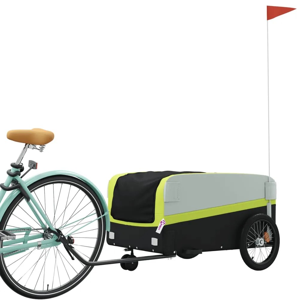 Reboque para bicicleta 45 kg ferro preto e verde