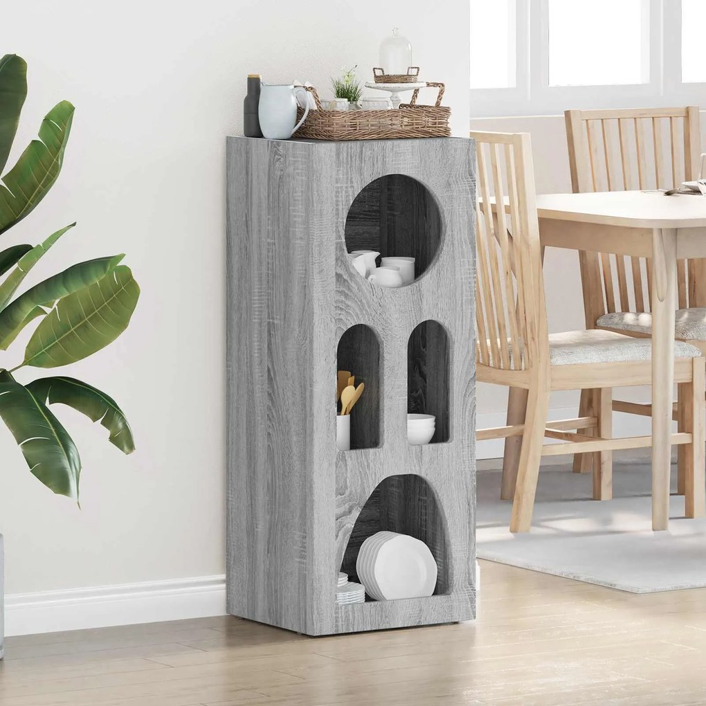 vidaXL Buffet Cinza Sonoma 40 x 35 x 100,5 cm Madeira processada