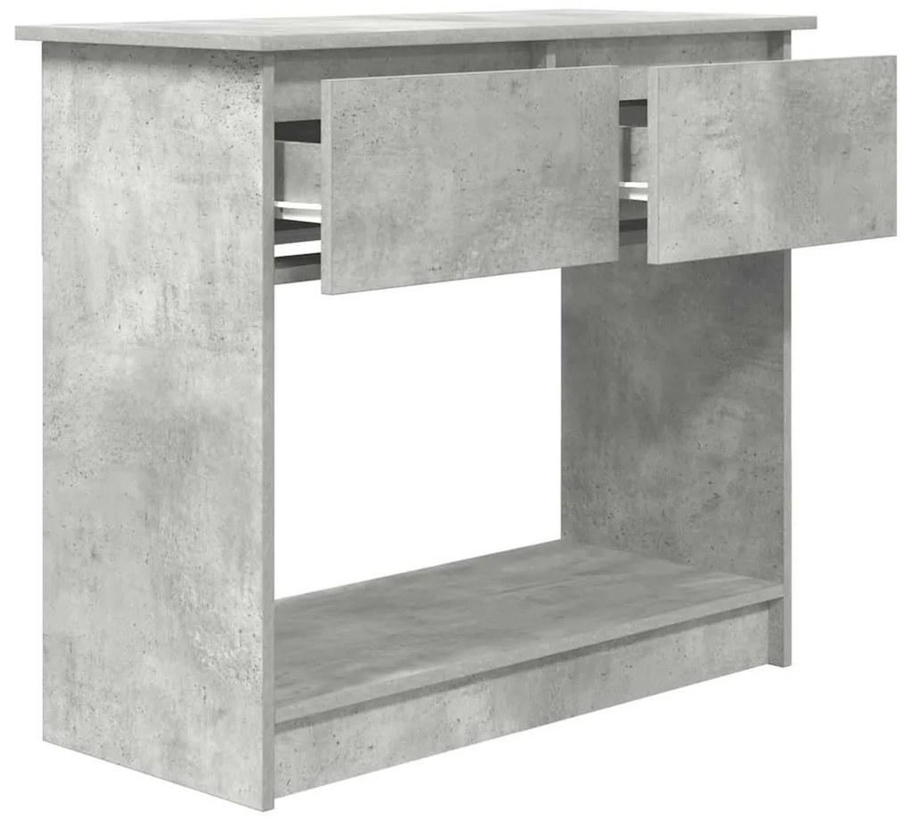 Mesa consola com gavetas 85,5x38,5x74,5 cm cinzento cimento
