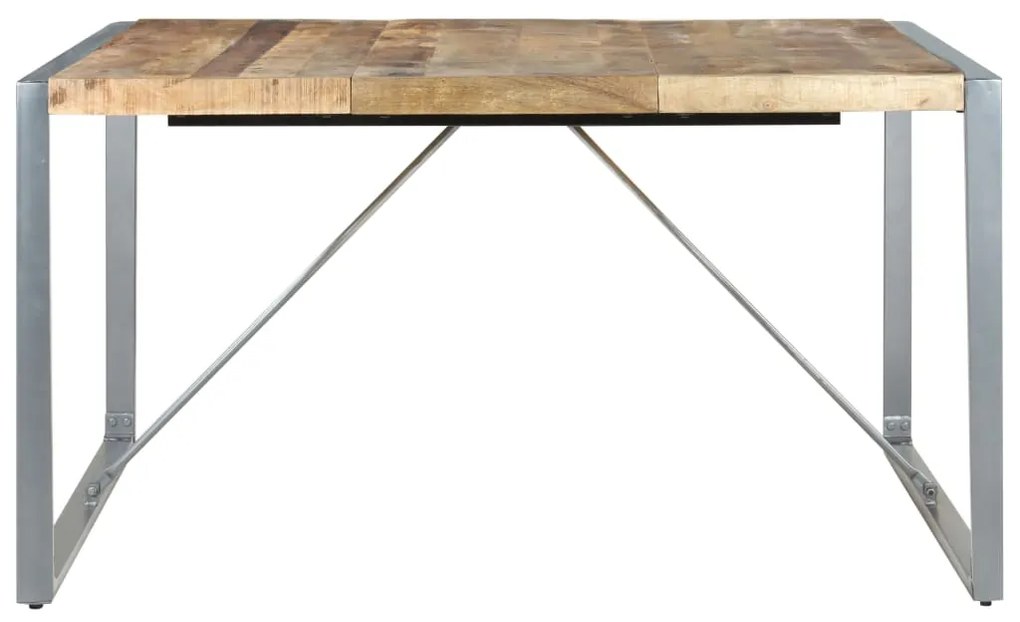 Mesa de jantar 140x140x75 cm madeira de mangueira áspera