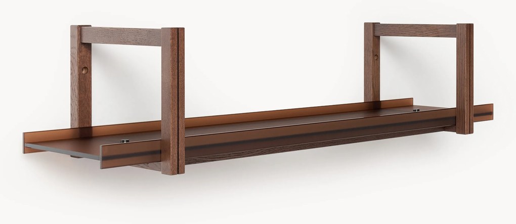 Estante em madeira de carvalho com prateleiras de vidro Alex