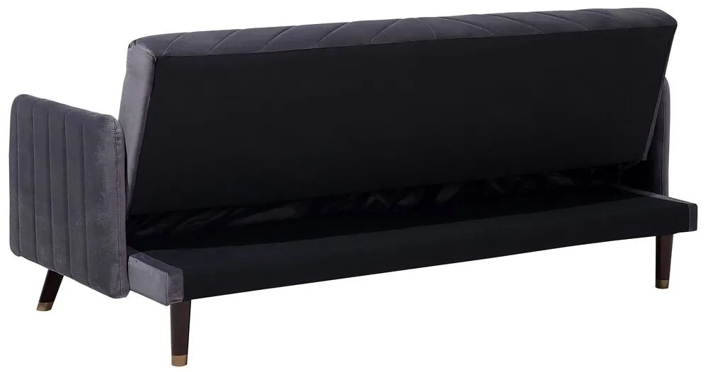 Sofá-cama de 3 lugares em tecido cinzento SENJA Beliani