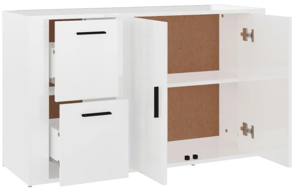 Aparador 100x33x59,5 cm derivados de madeira branco brilhante
