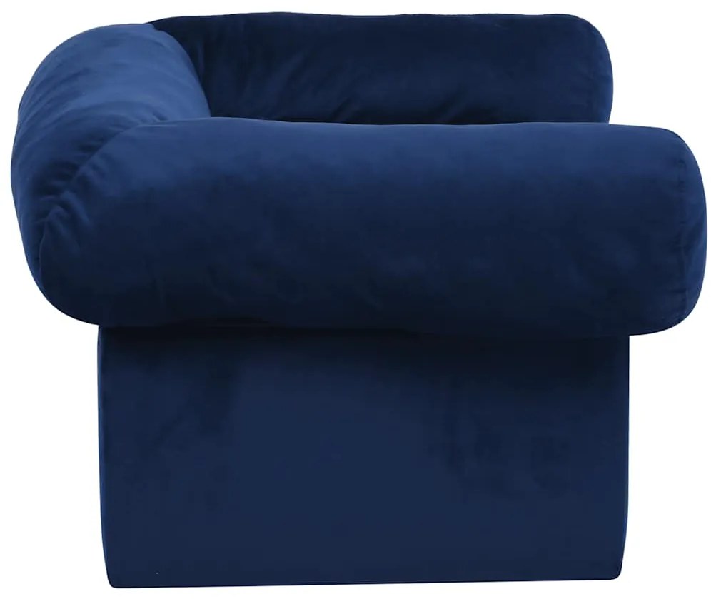 Sofá para cães com gaveta 75x50x38 cm pelúcia azul