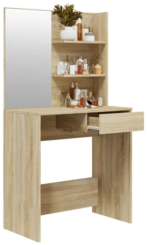 Toucador com espelho 74,5x40x141 cm cor carvalho sonoma