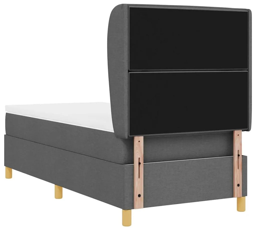 Cama Box com Colchão vidaXL Cinza Escuro 90x200 cm Tecido