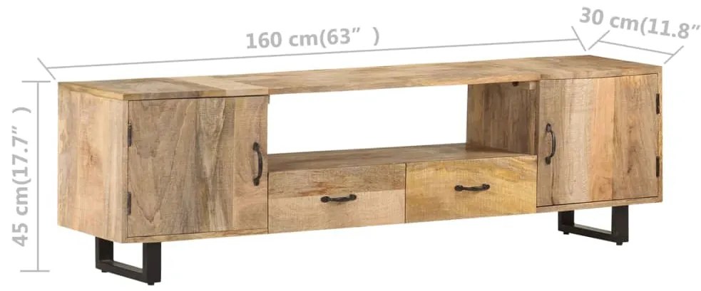 Móvel de TV 160x30x45 cm madeira de mangueira maciça