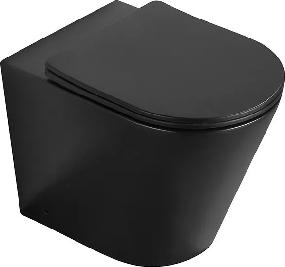 Mexen Rico sanita estacionária Rimless com assento de fecho suave slim, duroplast, preto mate - 32724085