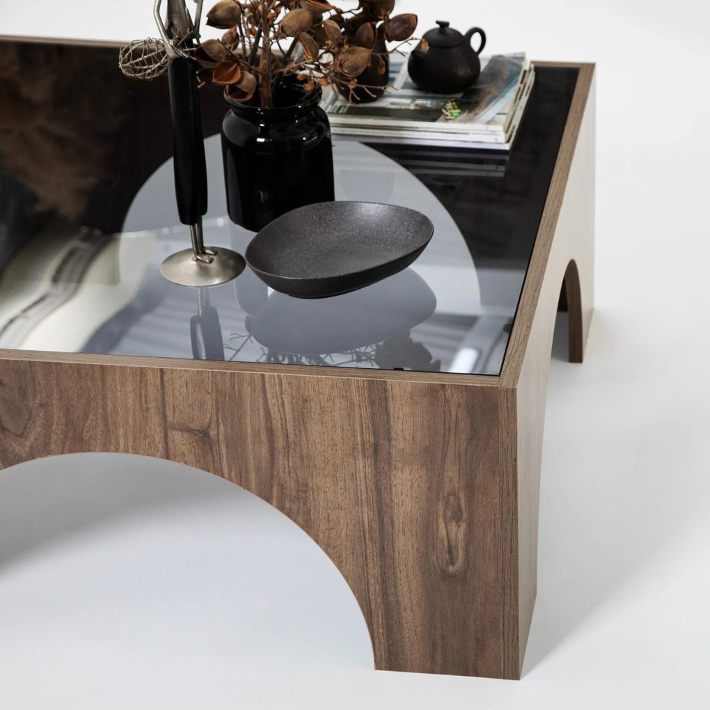 Mesa de Café Seine – Nogueira Escuro Cinzento – 80cm x 35cm x 80cm