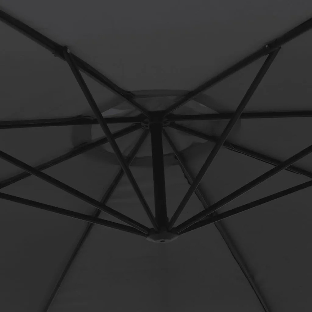 Guarda-sol de jardim cantilever c/ poste alumínio 350 cm preto