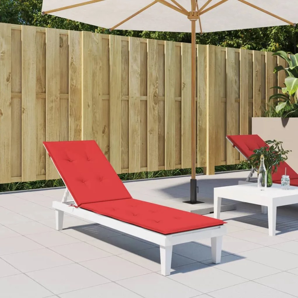 vidaXL Almofadão para cadeira de terraço (75+105)x50x4 cm vermelho