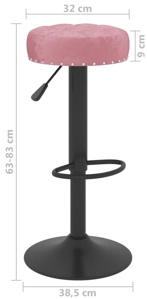 Bancos de bar 2 pcs veludo rosa