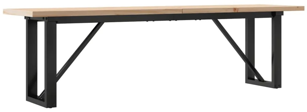 Mesa de centro estrutura em O 160x40x45,5cm pinho/aço