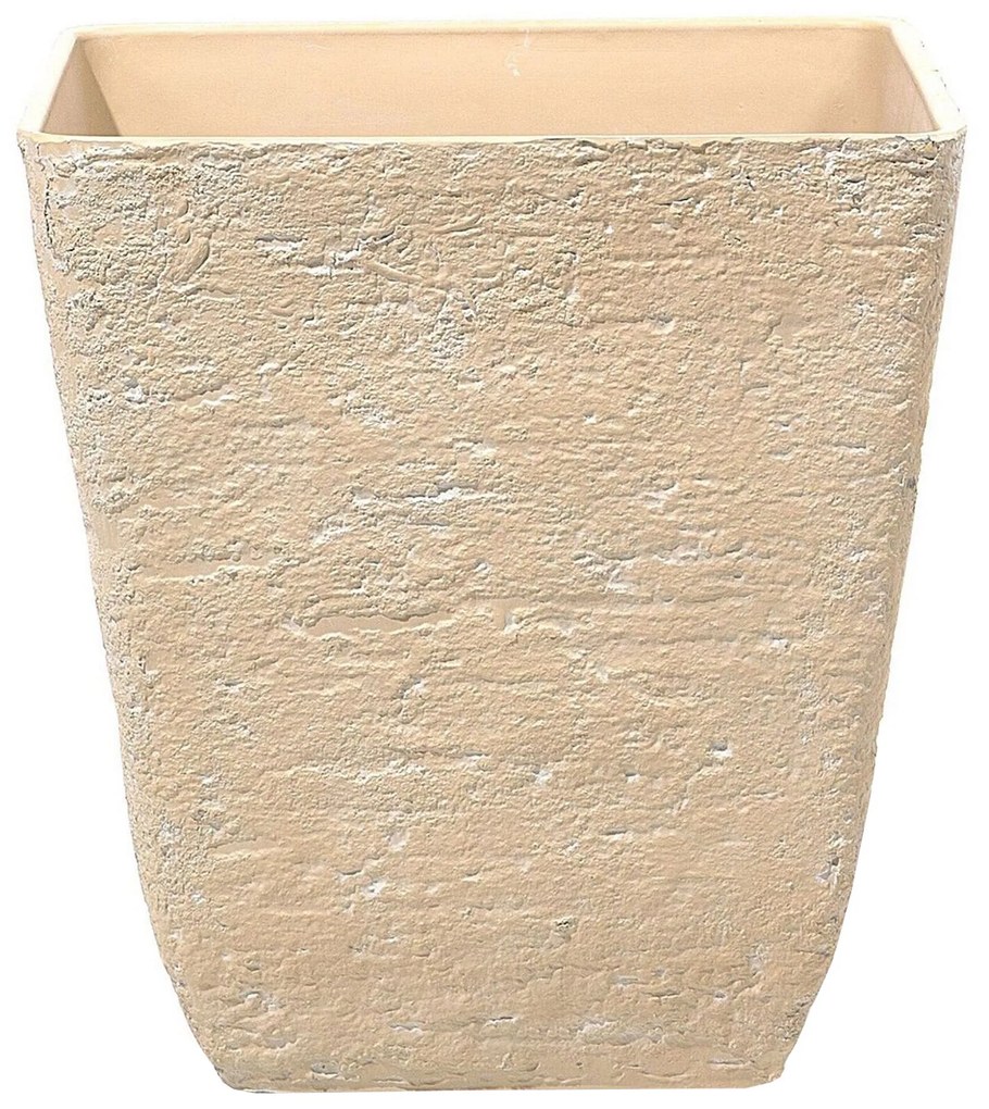 Conjunto de 2 vasos para plantas creme 49 x 49 x 53 cm DELOS Beliani