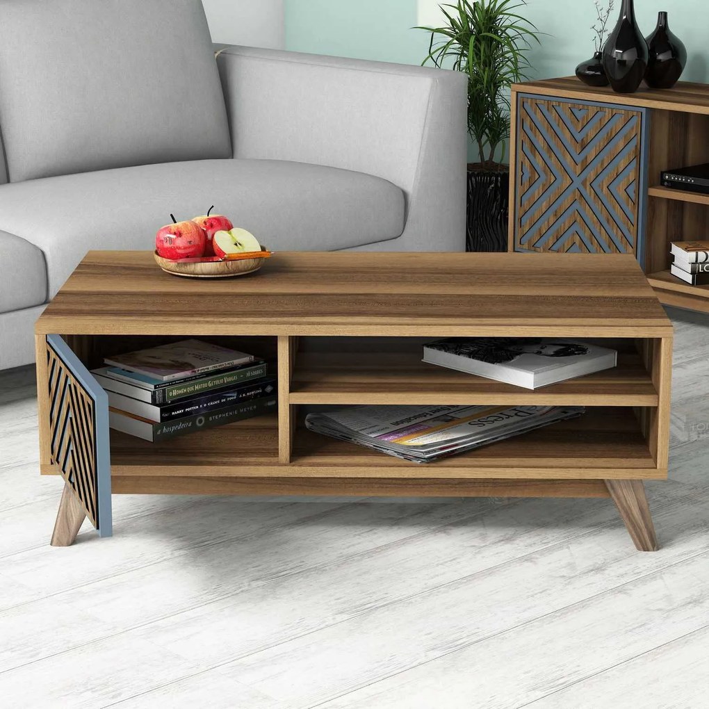 Mesa de Centro Inci – Azul Nogueira – 105 x 38,2 x 60 cm