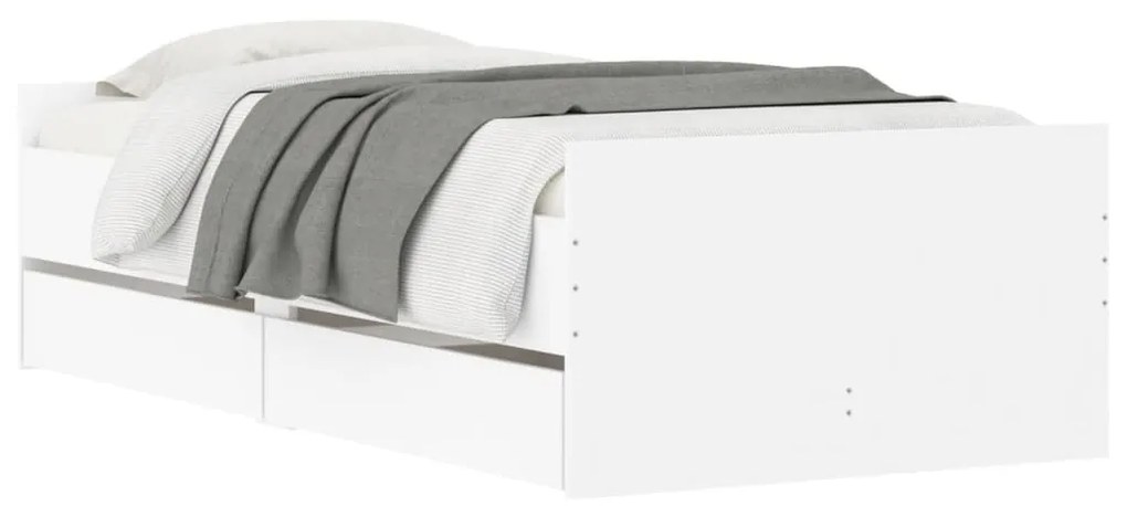 Estrutura de cama com gavetas 100x200 cm branco