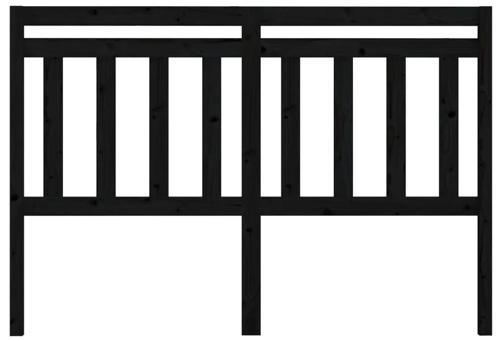Cabeceira de cama 126x4x100 cm pinho maciço preto