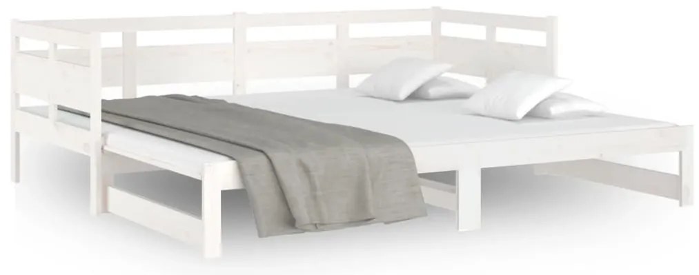 Sofá-cama de puxar 2x(90x200) cm pinho maciço branco