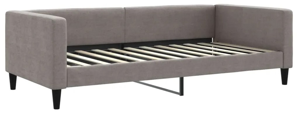 Sofá-cama com gavetão 100x200 cm tecido cinzento-acastanhado