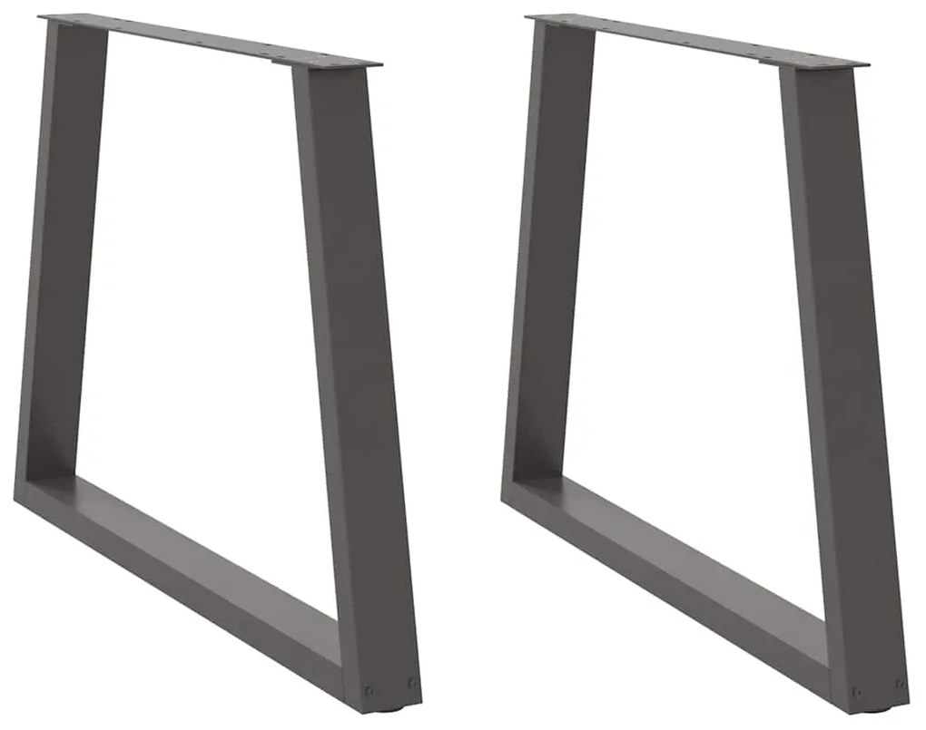 Pés para mesa de jantar em forma de V, 2 peças, antracite, 100x(72-73,