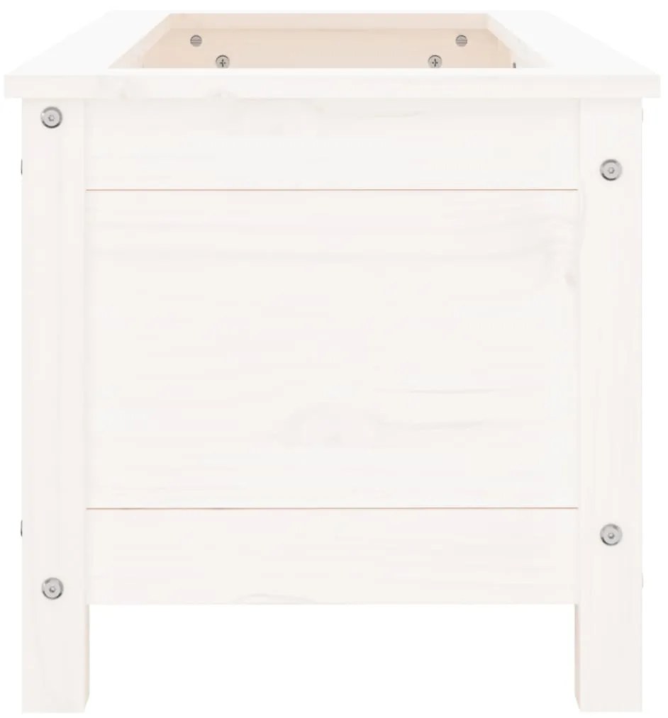 Vaso/floreira de jardim 82,5x40x39 cm pinho maciço branco