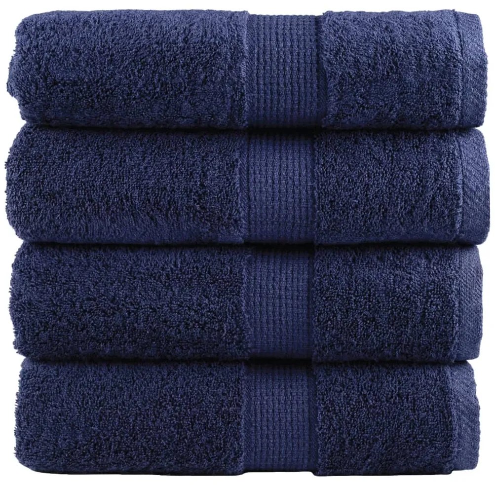 Toalhas mãos premium SOLUND 4pcs 30x30cm 600 g/m2 azul-marinho