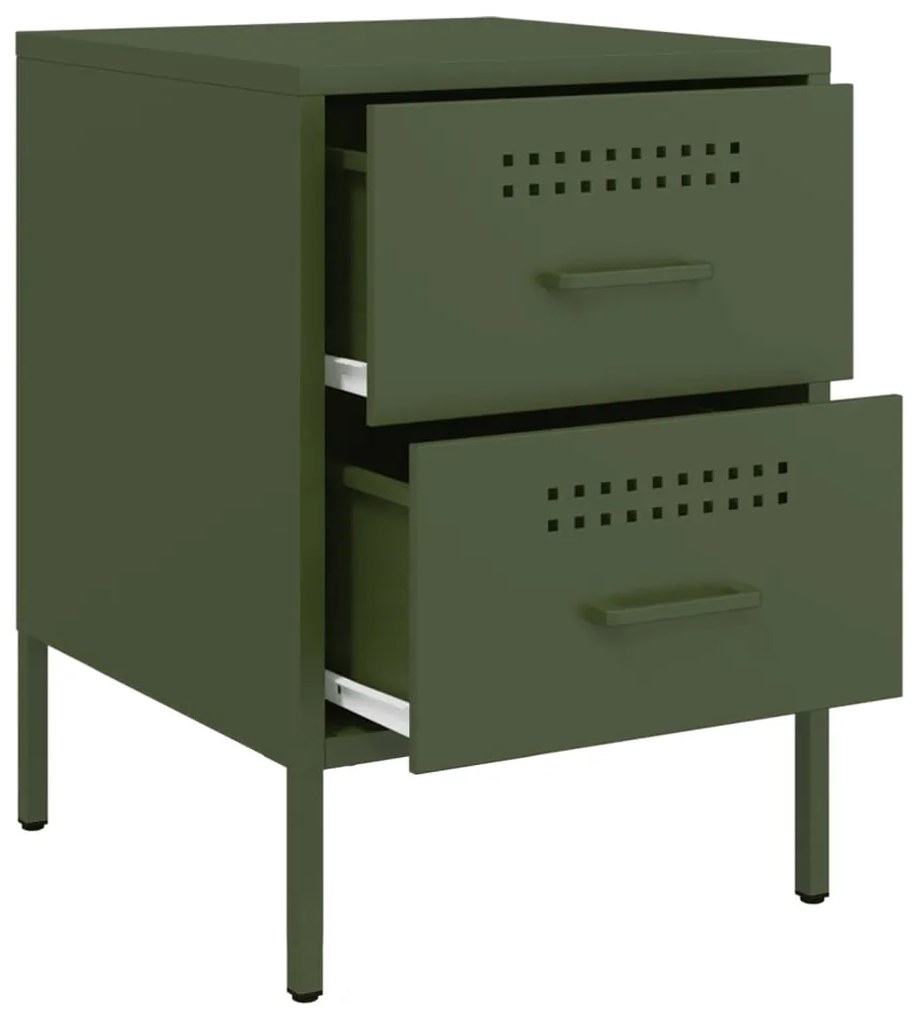 Mesa de cabeceira 36x39x50,5 cm aço verde azeitona