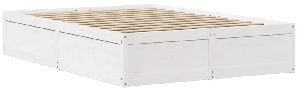 Cama sem colchão 140x200 cm madeira de pinho maciça branco