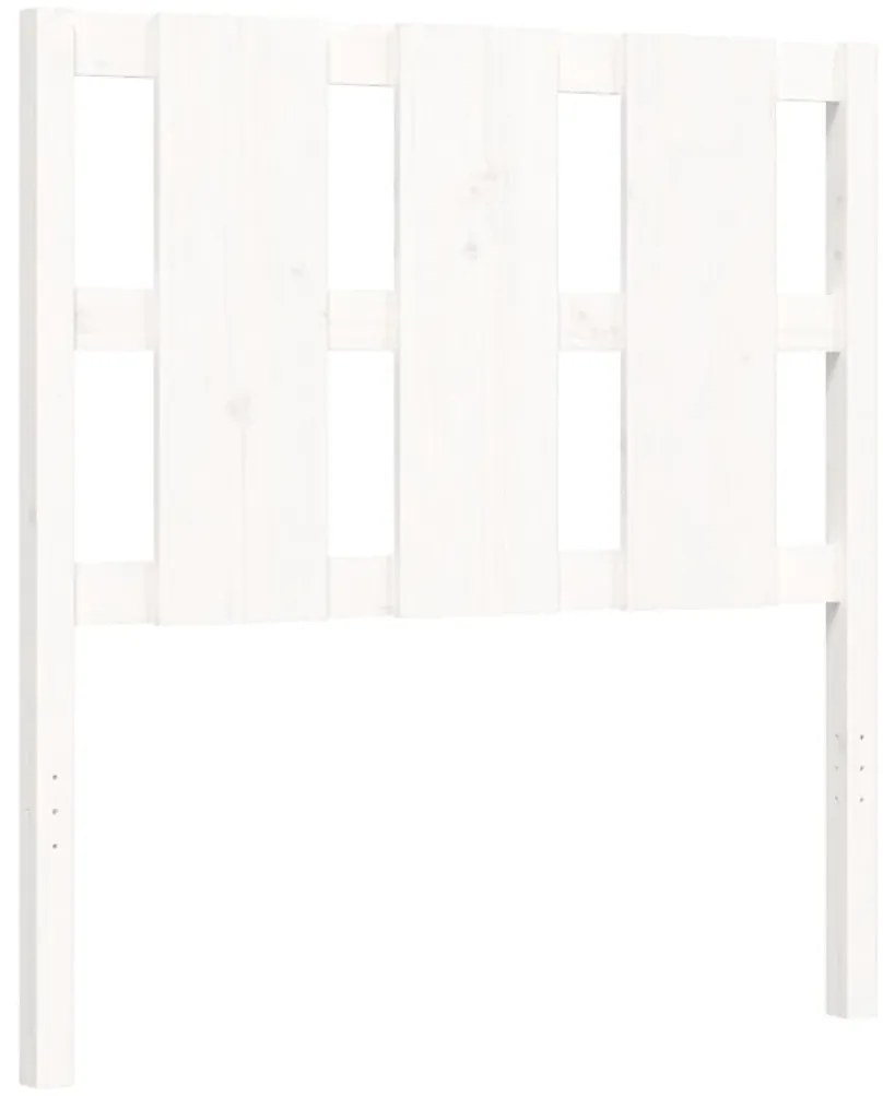 Estrutura de cama com cabeceira 100x200cm madeira maciça branco