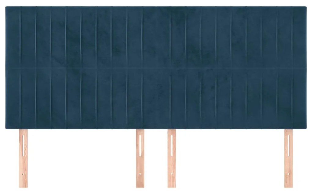 Cabeceira de cama 4 pcs veludo 90x5x78/88 cm azul-escuro