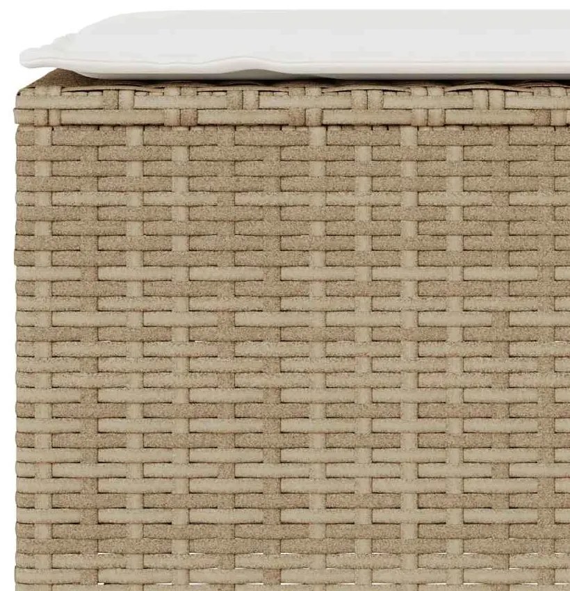 Banco de jardim com almofadão 110x30x40,5 cm vime PE bege