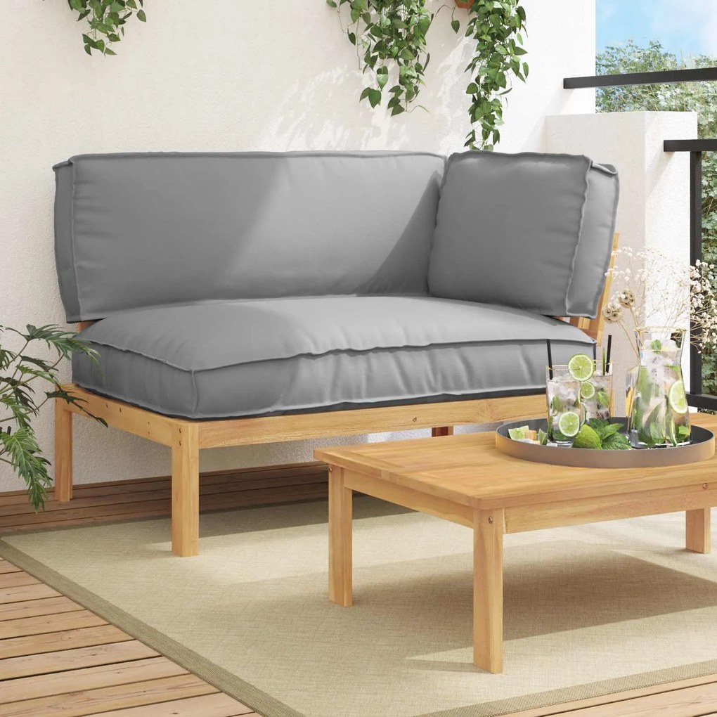 vidaXL Conjunto de Sofás com almofada Liso Cinzeto 132 x 92 x 69 cm