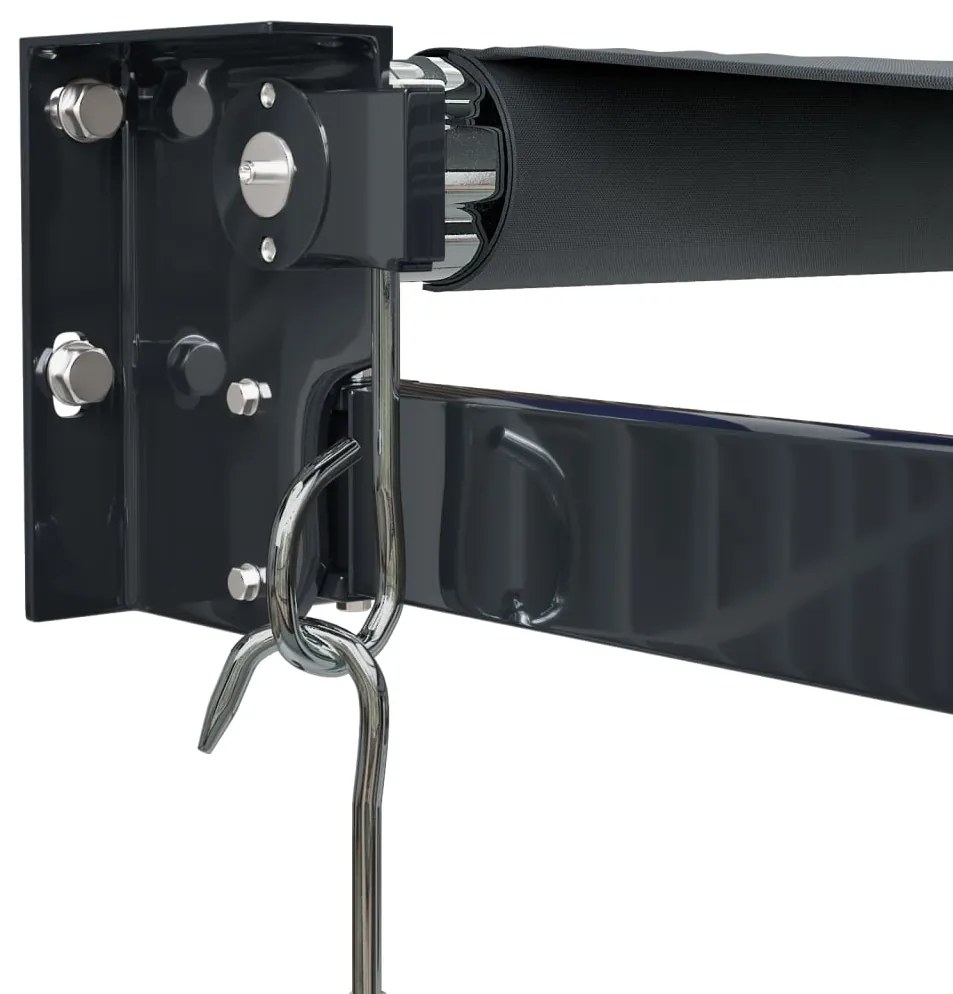 Toldo retrátil 5x3 m tecido e alumínio antracite