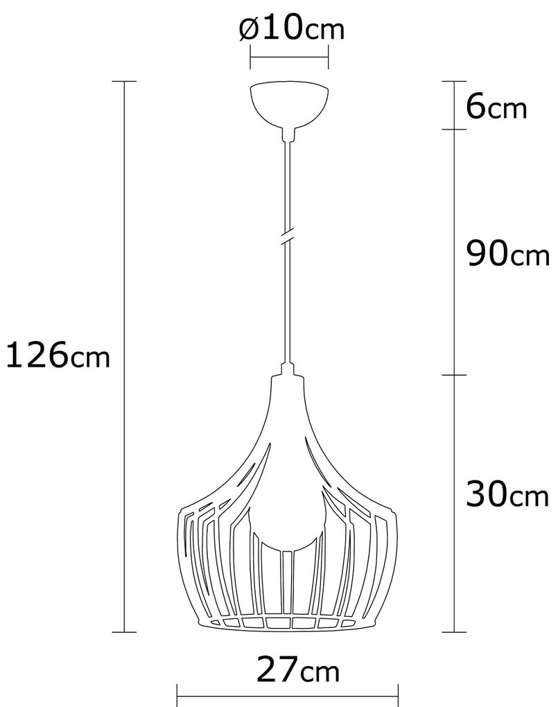 Candeeiro de Teto Mezopotamya – Dourado – 27 cm x 126 cm
