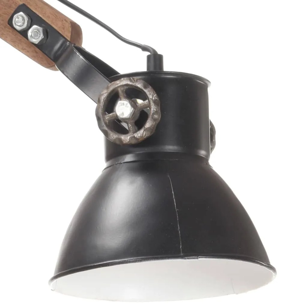 Candeeiro de parede redondo estilo industrial E27 preto