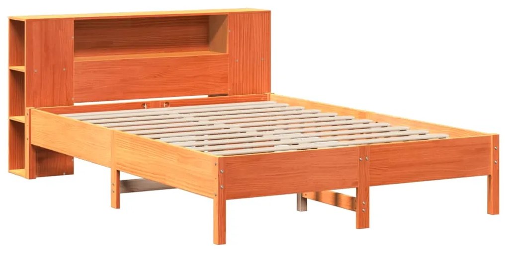 Cama com estante sem colchão 140x190 cm pinho maciço