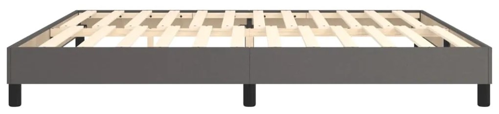 Estrutura de cama 200x200cm couro artificial cinzento