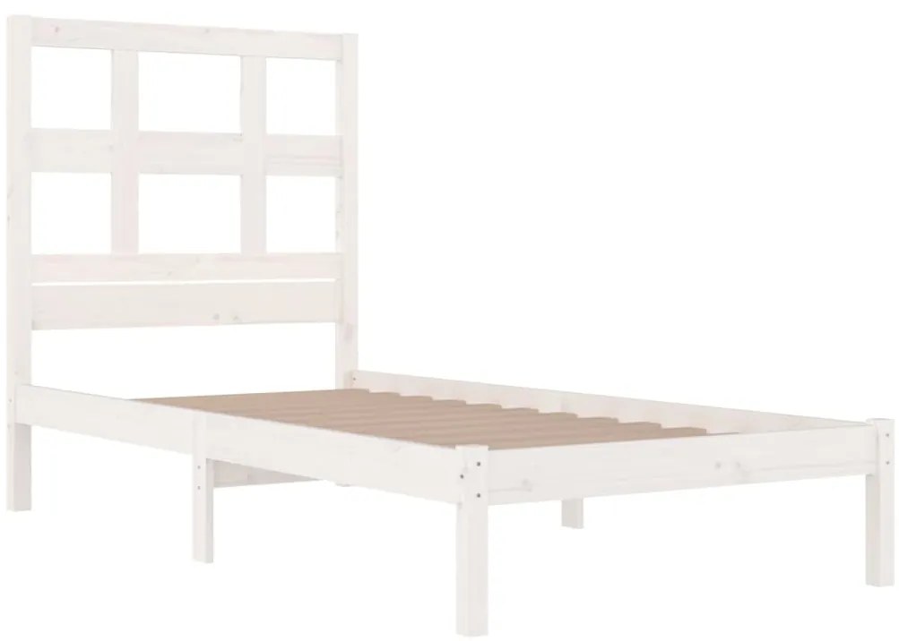 Cama sem colchão 90x190 cm madeira de pinho maciça branco