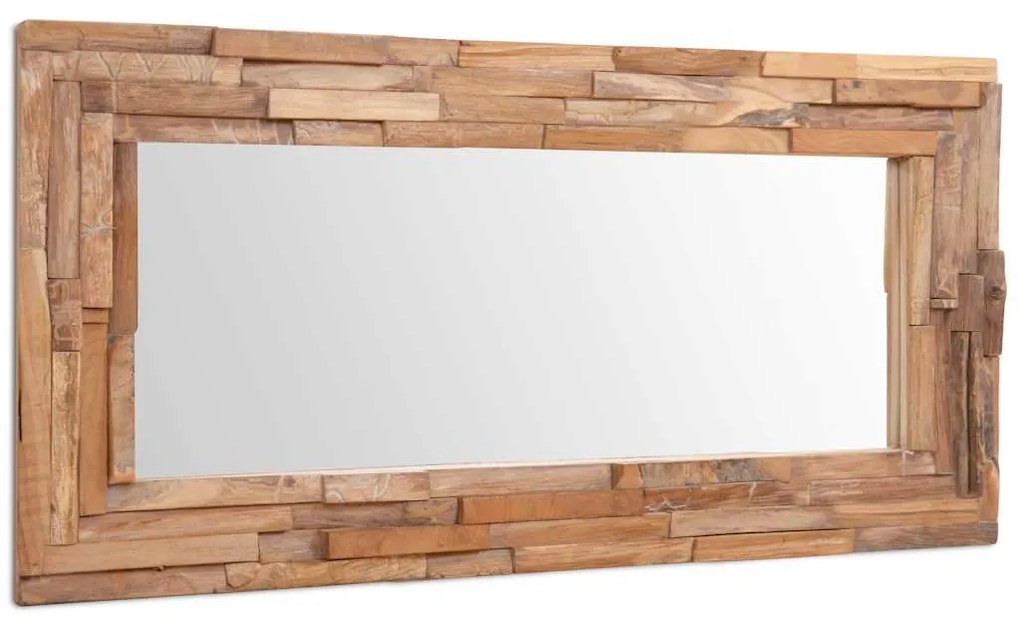 Espelho decorativo em teca 120x60 cm retangular