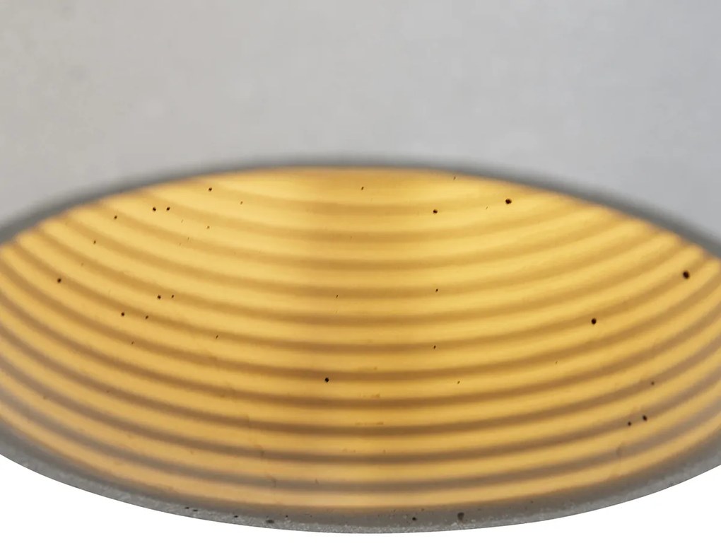 Candeeiro suspenso moderno preto com betão cinzento - Eton Moderno