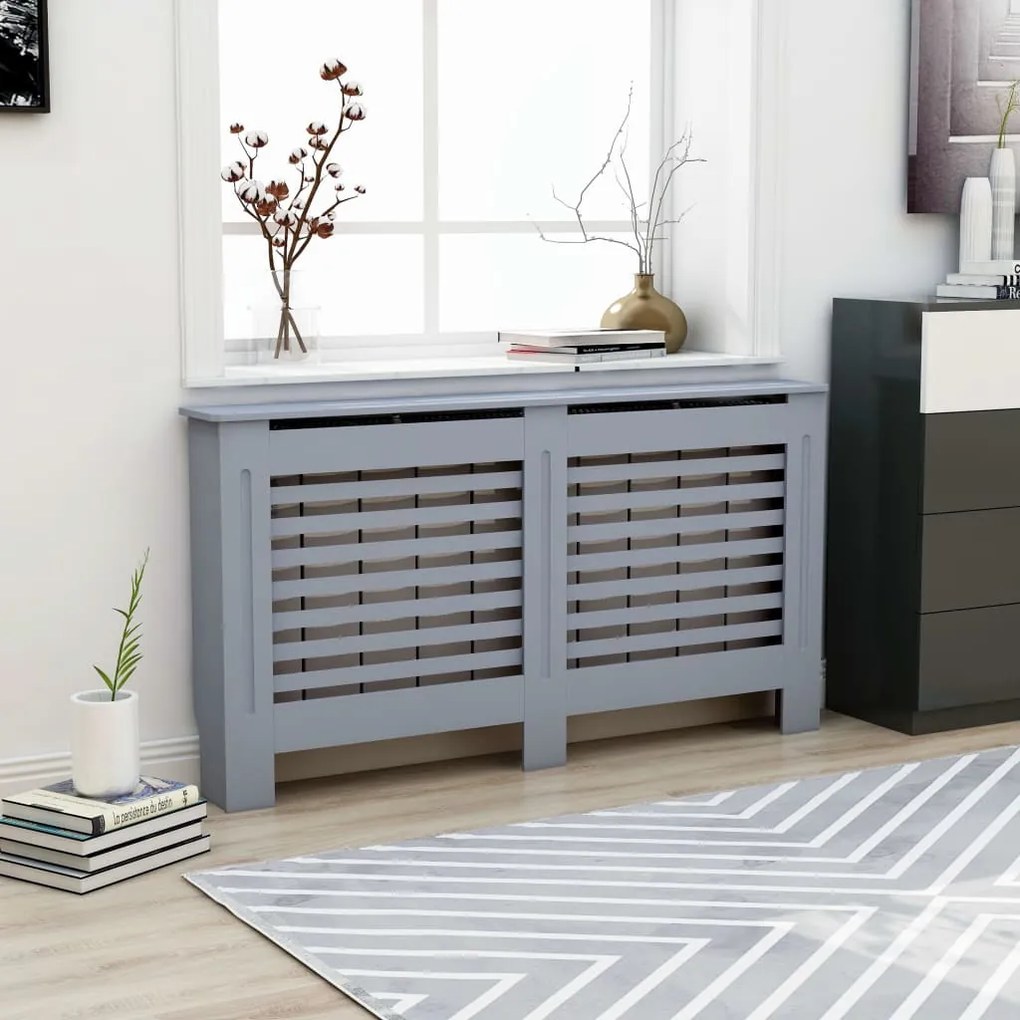 vidaXL Cobertura de radiador 152x19x81,5 cm MDF antracite