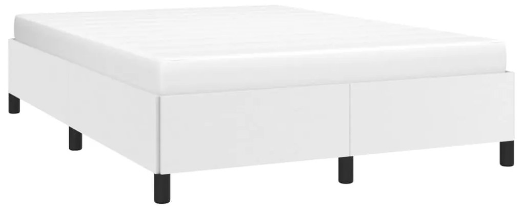 Estrutura de cama 140x190 cm couro artificial branco